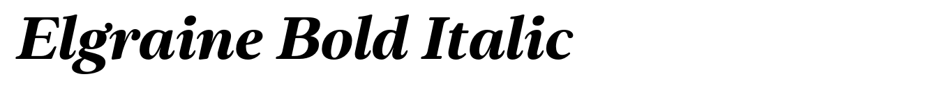 Elgraine Bold Italic